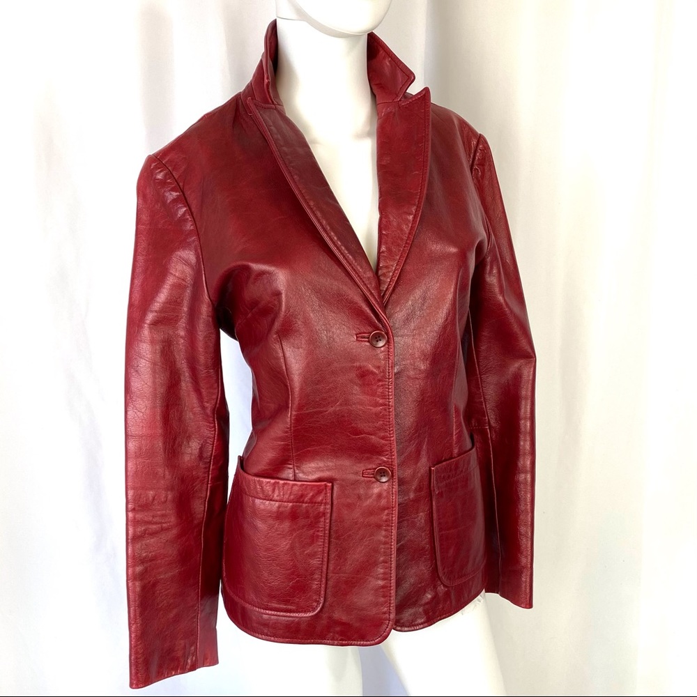 RED LEATHER BLAZER
